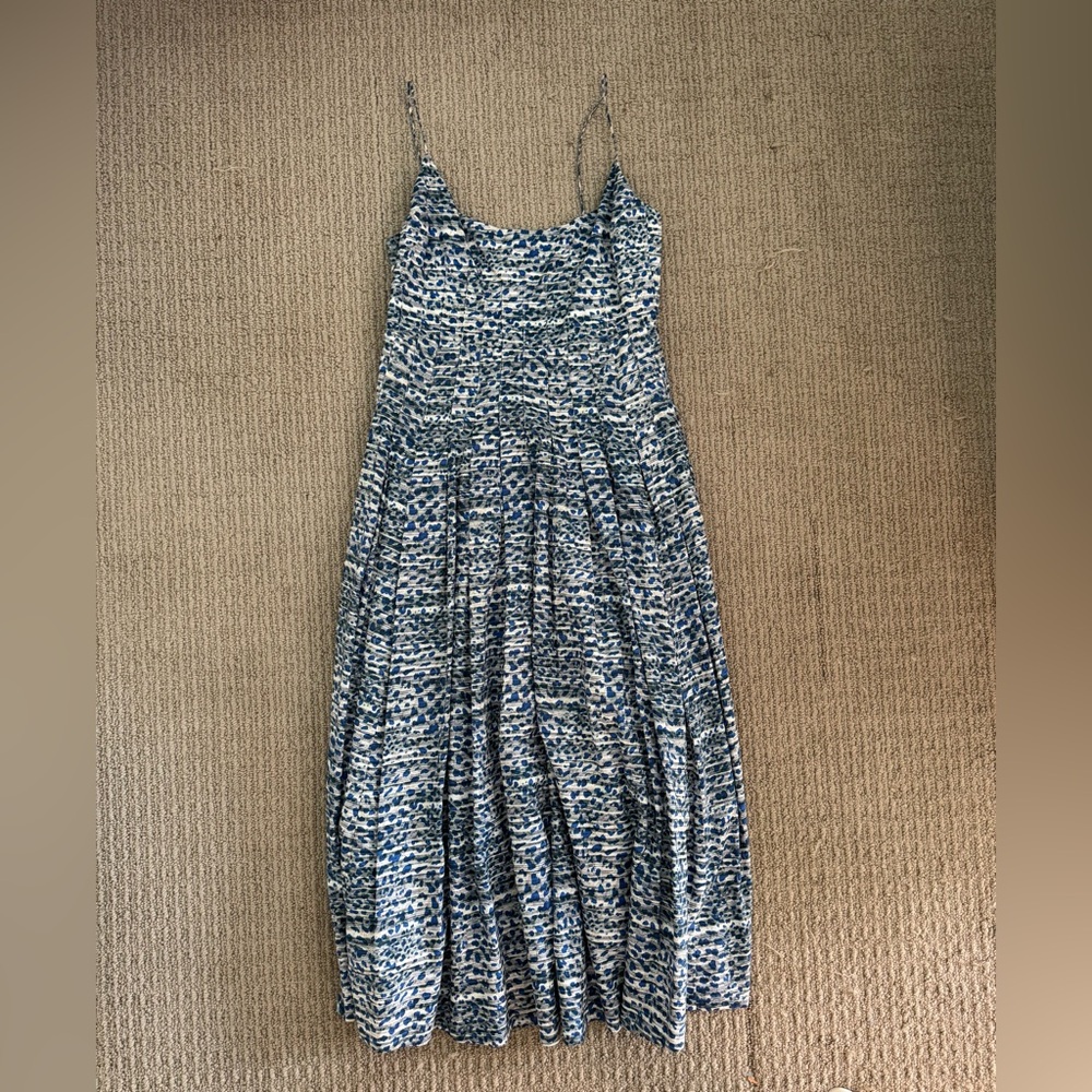 Hunter Bell Blue and White Midi Dress